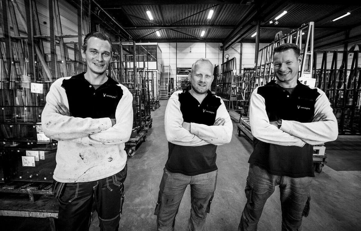 Vandaglas Trio Edwin Ben Dolf met logo