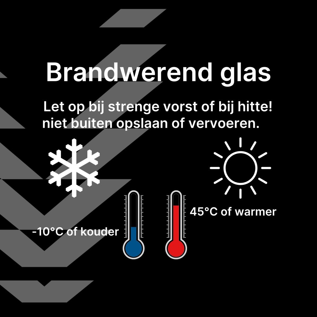Let op bij strenge vorst of bij hitte!